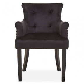 Doucet Black Velvet Chair With Ring Back