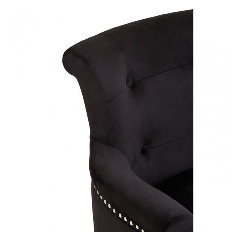 Doucet Black Velvet Chair With Ring Back