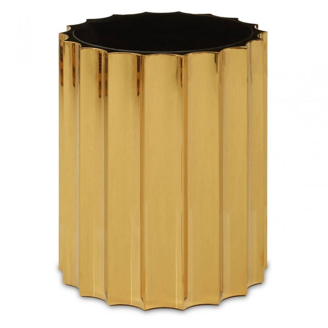 Alvaro Black And Titanium Round Side Table