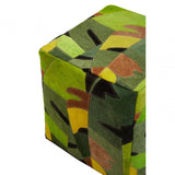 Safira Botanical Leather Pouffee