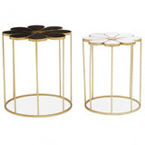 Jodie Set Of Two Black And White Petal Tables
