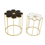 Jodie Set Of Two Black And White Petal Tables
