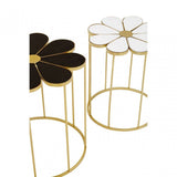 Jodie Set Of Two Black And White Petal Tables