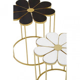 Jodie Set Of Two Black And White Petal Tables