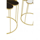 Jodie Set Of Two Black And White Petal Tables