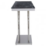 Arenza Black Marble And Silver Console Table.