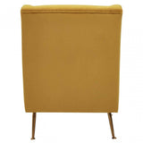 Doucet Yellow Velvet Chair With Gold Finish Legs