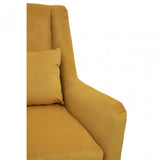Doucet Yellow Velvet Chair With Gold Finish Legs