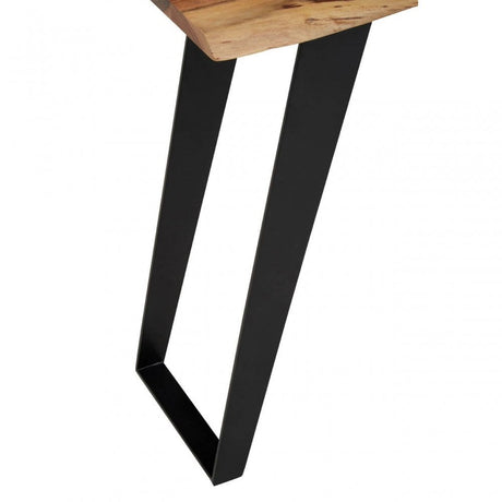 Surax Acacia Wood And Looped Iron Base Console Table