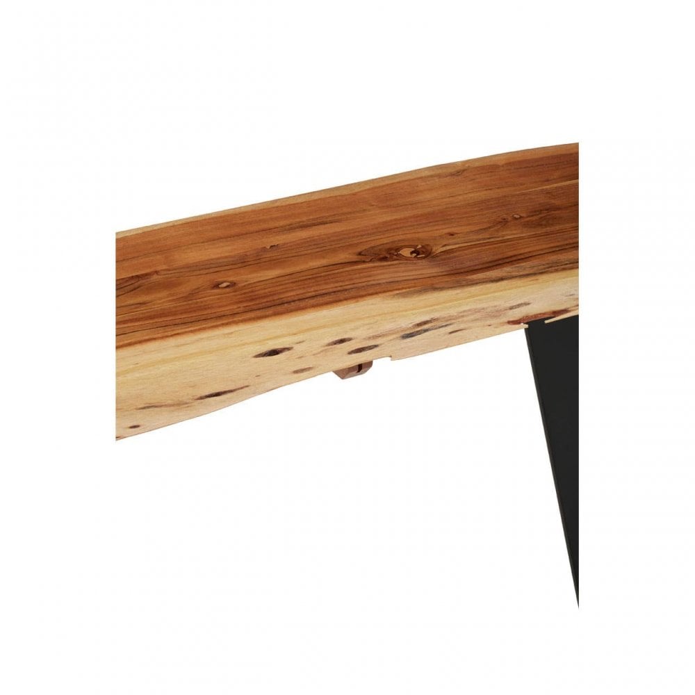 Surax Acacia Wood And Looped Iron Base Console Table