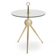 Oria Clear Glass Gold Frame Side Table
