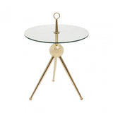 Oria Clear Glass Gold Frame Side Table