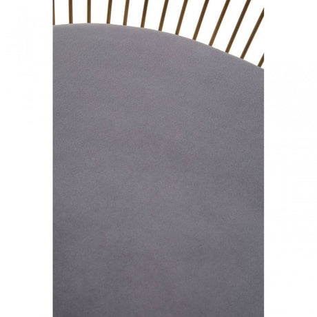 Anzio Grey Velvet And Brushed Gold Chair