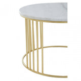 Jodie Set Of Two White Marble And Gold Frame Table