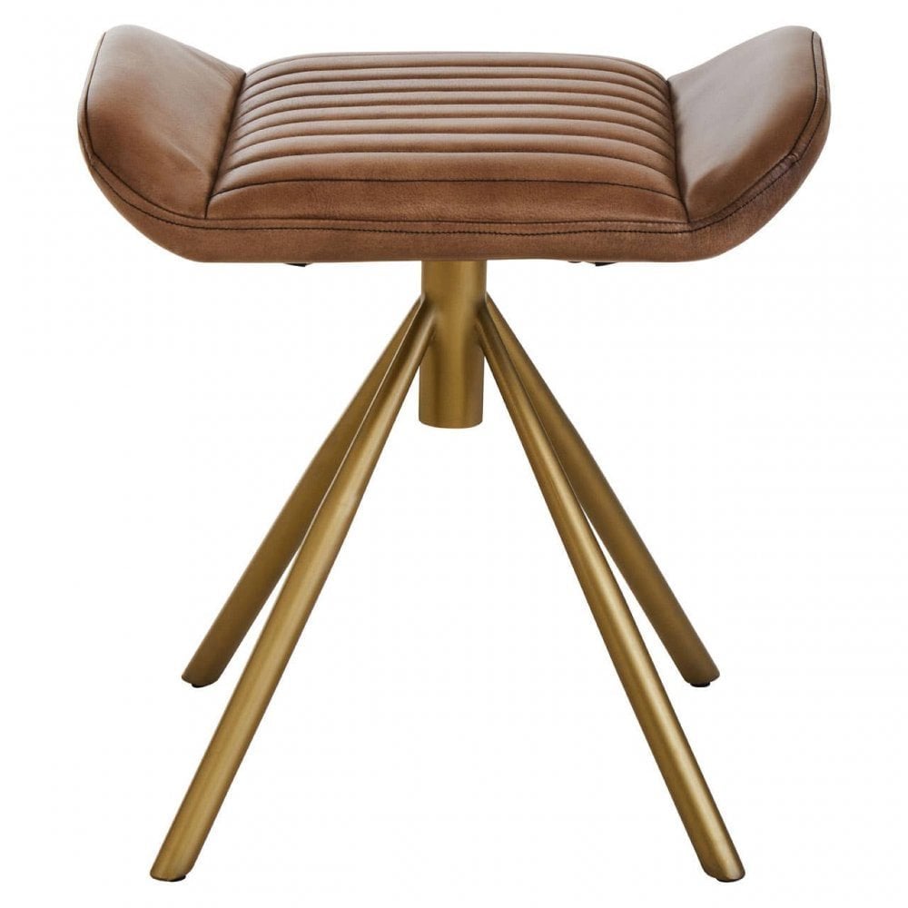 Buffalo Brown Leather Foot Stool