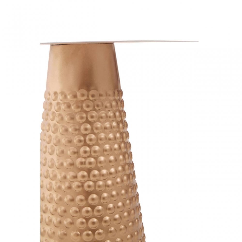 Amira White Top Gold Base Side Table