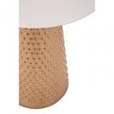 Amira White Top Gold Base Side Table