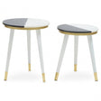 Nirav Black And White Marble Side Table