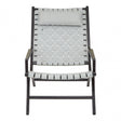 Kendari Grey Leather Woven Chair