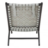 Kendari Grey Leather Woven Chair