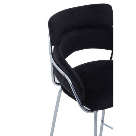 Tamzin Black Velvet Bar Chair