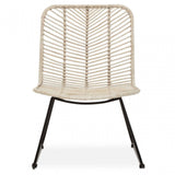 Java Natural Rattan Black Metal Chair