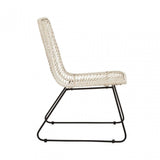 Java Natural Rattan Black Metal Chair