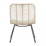 Java Natural Rattan Black Metal Chair