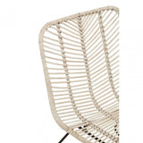 Java Natural Rattan Black Metal Chair
