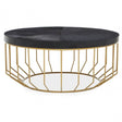 Kensington Townhouse Hair On Hide Black And Gold Round Coffee Table