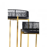 Enzo Set Of Two Black Wire And Gold Frame Tables