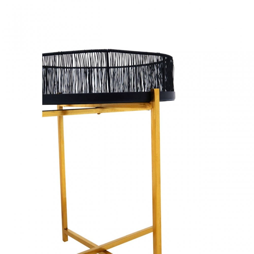 Enzo Set Of Two Black Wire And Gold Frame Tables