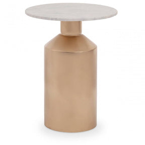 Amira Carrara Marble Top Gold Base Side Table