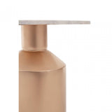 Amira Carrara Marble Top Gold Base Side Table