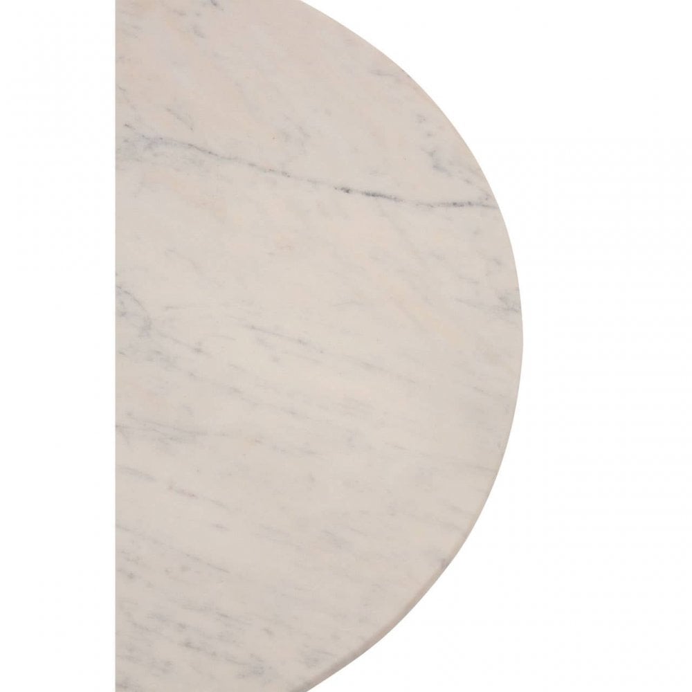 Amira Carrara Marble Top Gold Base Side Table