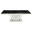 Arenza Black Marble And Silver Coffee Table.