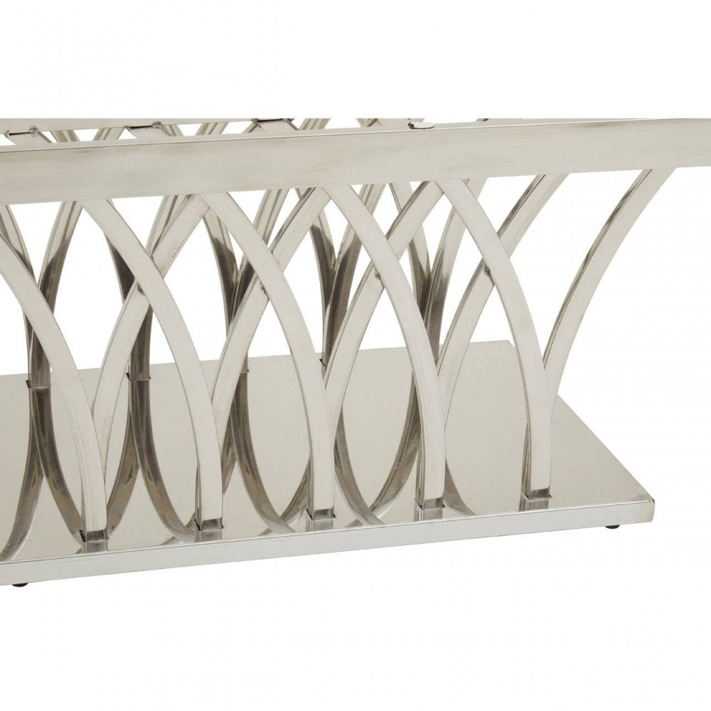 Arenza Black Marble And Silver Coffee Table.