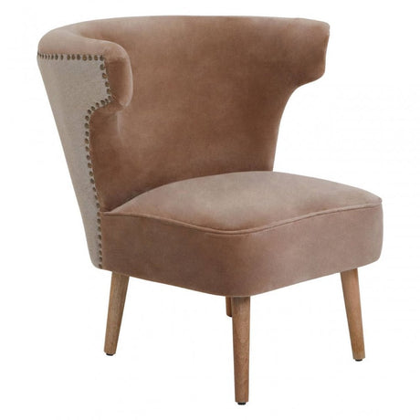 Cefena Brown Linen Chair
