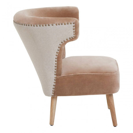 Cefena Brown Linen Chair