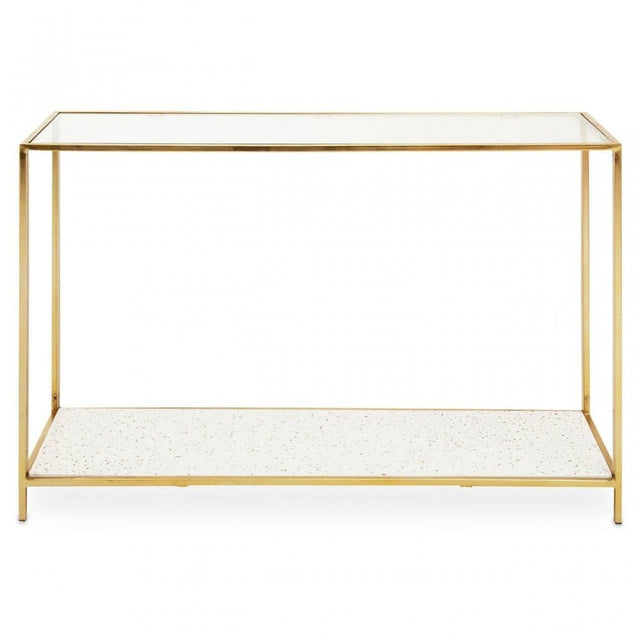 Novi Glass / Gold Frame Side Table