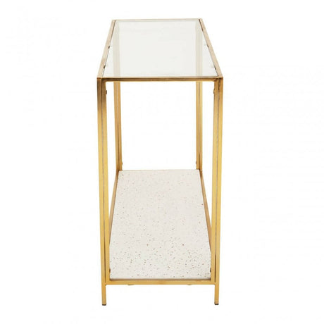 Novi Glass / Gold Frame Side Table