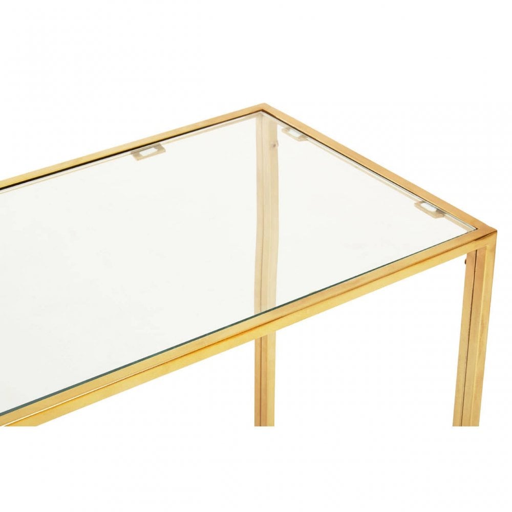 Novi Glass / Gold Frame Side Table