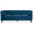 Helia Blue Velvet Sofa