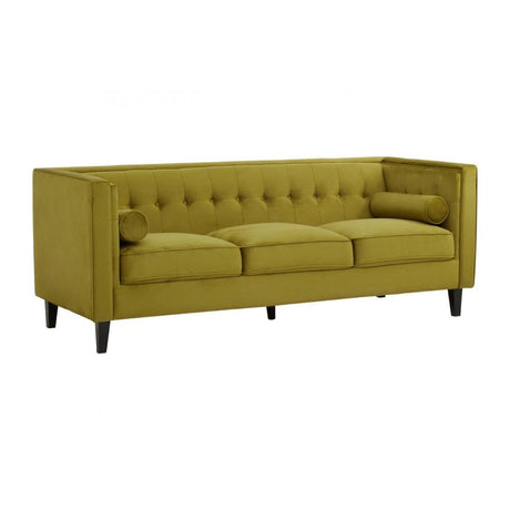 Helia Olive Velvet Sofa