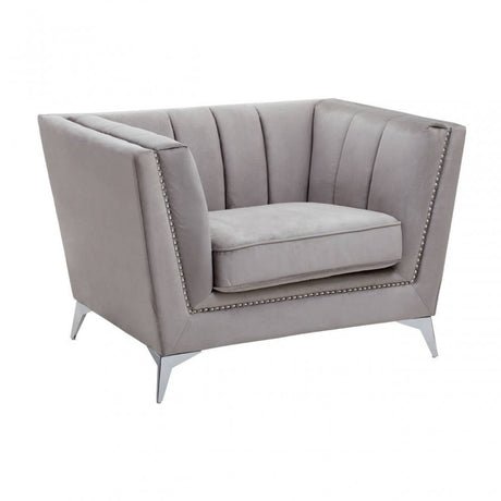 Hansa Grey Velvet Chair