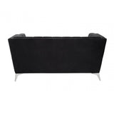 Hansa Two Seat Black Velvet Sofa