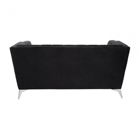 Hansa Two Seat Black Velvet Sofa