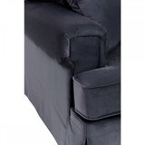 Ralph Three Seat Black Velvet Sofa