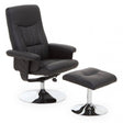 Denton Black Leather Effect Recliner