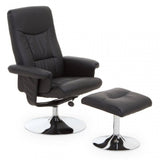 Denton Black Leather Effect Recliner